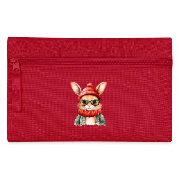 Look hiver câlin lapin avec des lunettes - Trousse - rouge - Devant