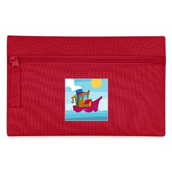 Buntes Bild eines lustigen Schleppers - Federtasche - Rot - Vorne