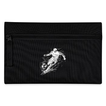 Running soccer striker with ball - Pencil Case - black - Front
