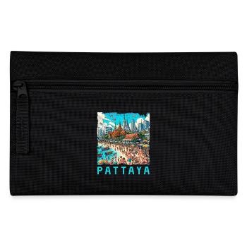 Pattaya Thailand Strand Design - Federtasche - Schwarz - Vorne