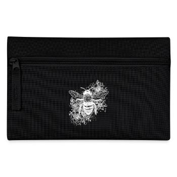 Cute Little Bee on a Flowers - Pencil Case - black - Front