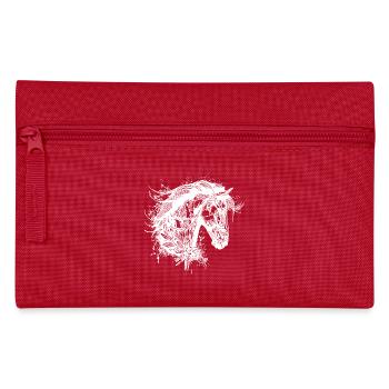Étalon élégant avec crinière en tatouage de fleurs - Trousse - rouge - Devant