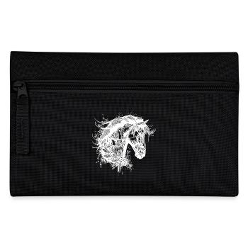 Elegant stallion with mane in flowers tattoo - Pencil Case - black - Front