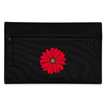 Blume rot rote Blume - Federtasche - Schwarz - Vorne