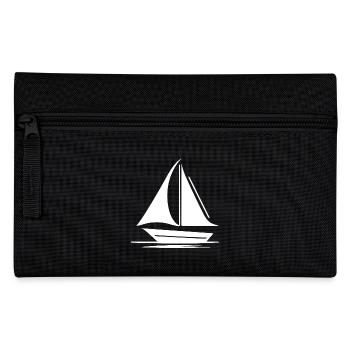 Petit voilier à voiles déployées - Trousse - noir - Devant