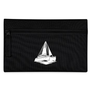 Sport catamaran large sailboat with sails - Pencil Case - black - Front