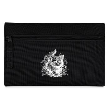 Cute little house cat in tattoo style - Pencil Case - black - Front