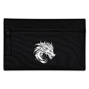 hissing tattoo style dragon head - Pencil Case - black - Front