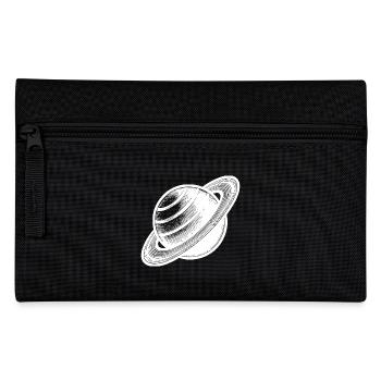 Ringplanet Saturn mit Ringssystem im Sonnensystem - Federtasche - Schwarz - Vorne