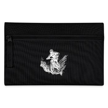 Mountain biker, cyclist, mud, forest, downhill - Pencil Case - black - Front