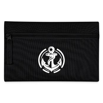 Vintage Old Wet Anchor with Thick Rope - Pencil Case - black - Front