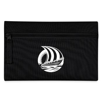 Sleek sailing ship with square sail - Pencil Case - black - Front