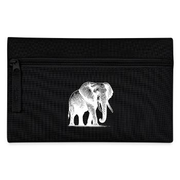 Eléphant - Grande trompe de safari avec défenses - Trousse - noir - Devant