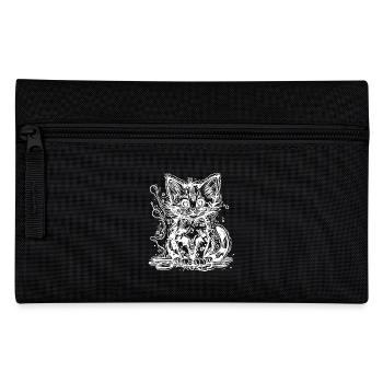 Joli petit chat dans le style de tatouage graffiti - Trousse - noir - Devant