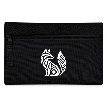 Schlauer Fuchs im Tribal Tattoo Style - Federtasche - Schwarz - Vorne