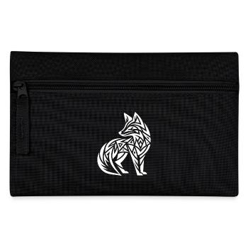 Niedlicher Fuchs im Tribal Tattoo Style - Federtasche - Schwarz - Vorne