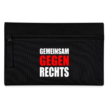 Gemeinsam gegen rechts - Federtasche - Schwarz - Vorne