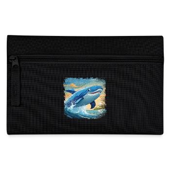 Le rorqual bleu saute hors de l’eau et sourit - Trousse - noir - Devant