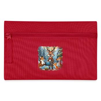 Forest animals watch TV - Pencil Case - red - Front
