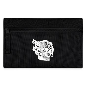 Fire Skull Tattoo Portrait Style - Pencil Case - black - Front