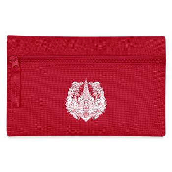 Mondschein hinter exotischem Thailand Tempel - Federtasche - Rot - Vorne