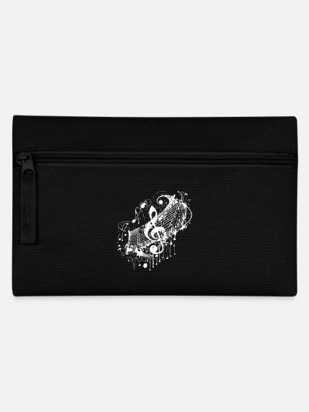Vintage Musik Notenschlüssel im Tattoo Style - Federtasche - Schwarz