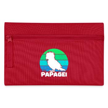 Vogel Papagei Spruch Tier Tierliebhaber Haustier - Federtasche - Rot - Vorne