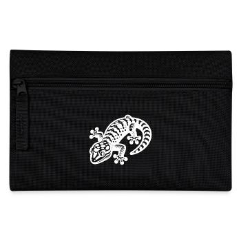 Smart Gecko in Tattoo Style - Pencil Case - black - Front