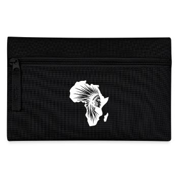 Starker Krieger Schmuck Afrika Krieger Silhouette - Federtasche - Schwarz - Vorne