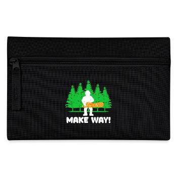 Holzfäller Holzarbeit Baum Motorsäge Statement - Federtasche - Schwarz - Vorne