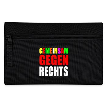 Gemeinsam gegen rechts - Federtasche - Schwarz - Vorne
