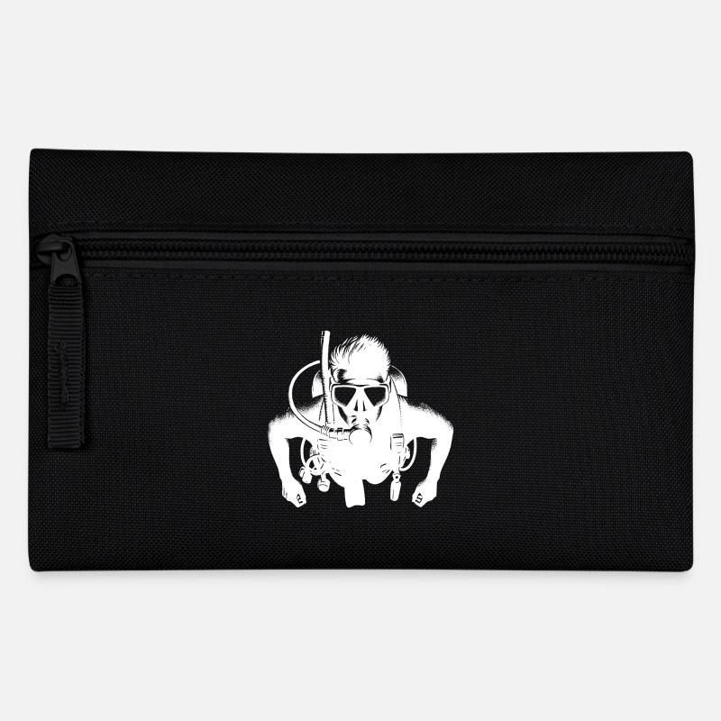 Sport Taucher mit Geräte Ausrüstung - Federtasche - Schwarz