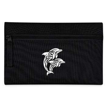 Springende Tribal Tattoo Delfine - Federtasche - Schwarz - Vorne