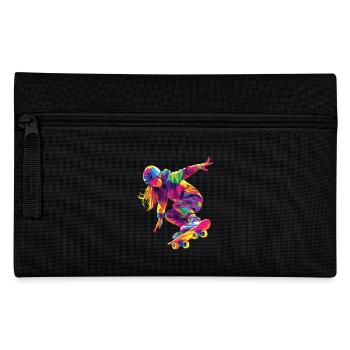 Femme qui fait du Skate - Trousse - noir - Devant