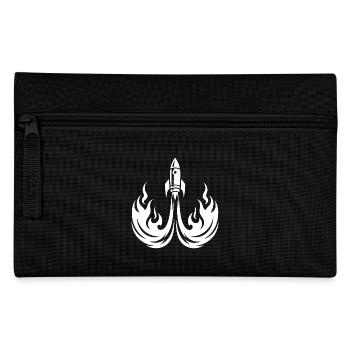 Launching spaceship in fire flames - Pencil Case - black - Front