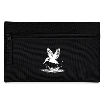 Eleganter Eisvogel Fische fangen Wasser Splash - Federtasche - Schwarz - Vorne