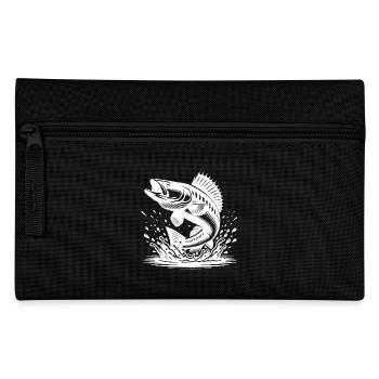 Sportlicher Zander springt aus dem Wasser Splash - Federtasche - Schwarz - Vorne