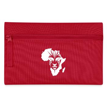 Africa Warrior Silhouette Tattoo - Pencil Case - red - Front