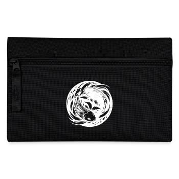 Koi Carp Yoga Circle Yin and Yang Style - Pencil Case - black - Front
