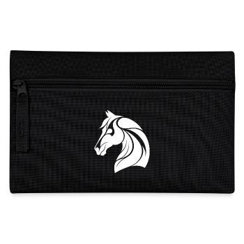 Eleganter Pferdekopf - Federtasche - Schwarz - Vorne