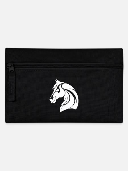 Eleganter Pferdekopf - Federtasche - Schwarz