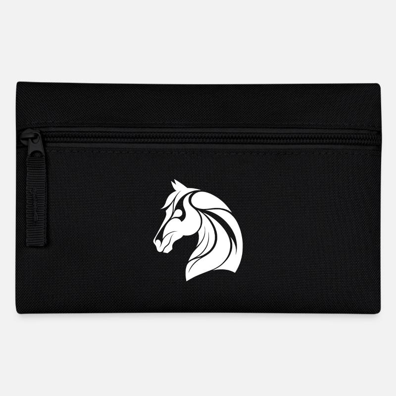 Eleganter Pferdekopf - Federtasche - Schwarz