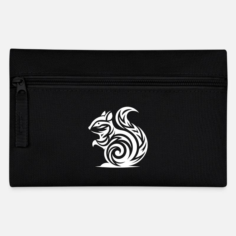 Kleines Baby Eichhörnchen in Tattoo Style - Federtasche - Schwarz