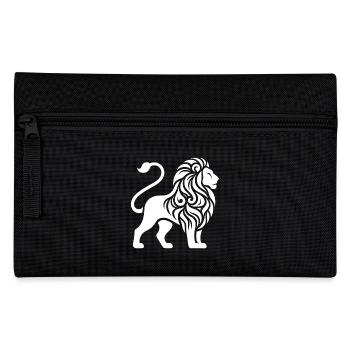 Elegant tattoo lion with powerful mane - Pencil Case - black - Front