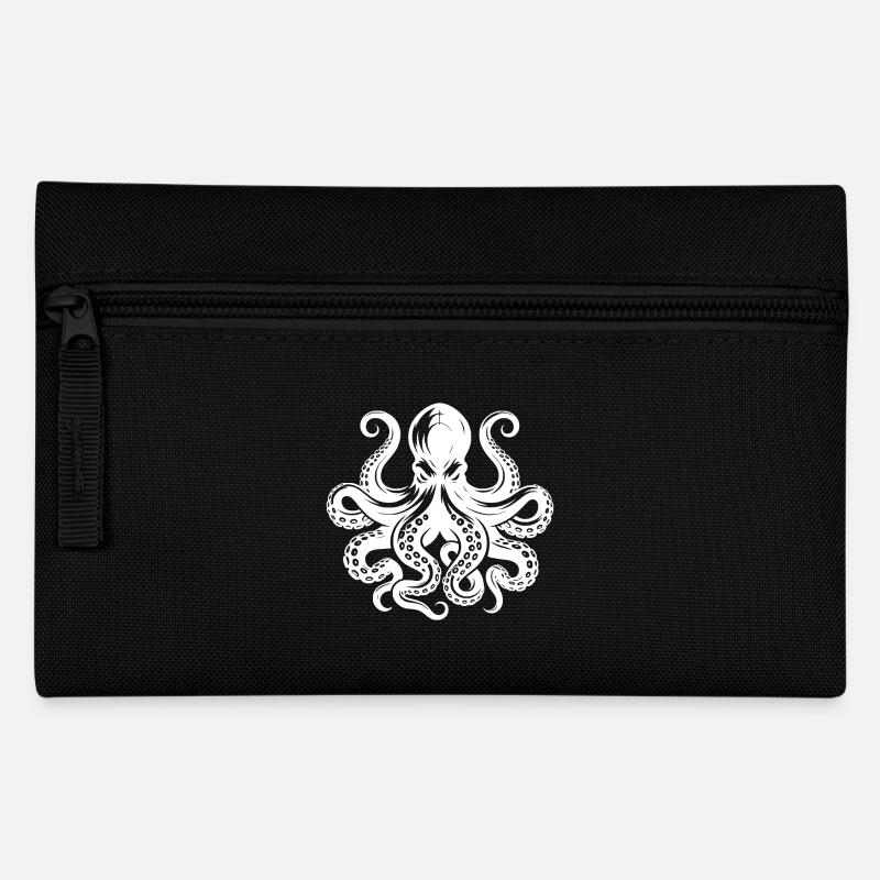 Pieuvre sinistre avec tentacules et ventouses - Trousse - noir