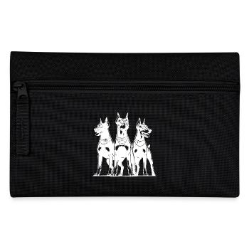 Three elegant watchful Doberman dogs - Pencil Case - black - Front