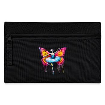 Ballerina mit Schmetterlingsflügeln, Schmetterlingen, Tutu - Federtasche - Schwarz - Vorne