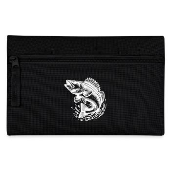 Large Jumping Zander Fish - Pencil Case - black - Front