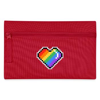 Pixel Rainbow Heart - Pencil Case - red - Front