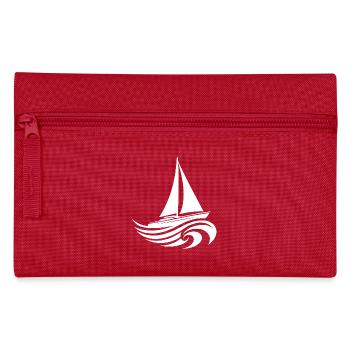 Sailing yacht in heavy waves - Pencil Case - red - Front
